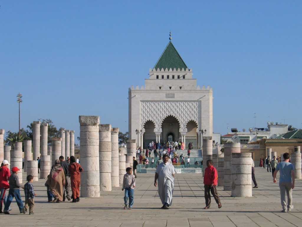 O mausoléu do rei Mohammad V na cidade de Rabat, capital do Marrocos.